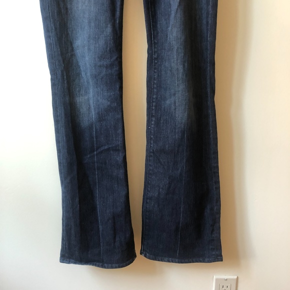 7 FOR ALL MANKIND Bootcut Y2K Pink Stitch Boho Retro Dark Wash Jeans | Size 29 - Picture 7 of 9